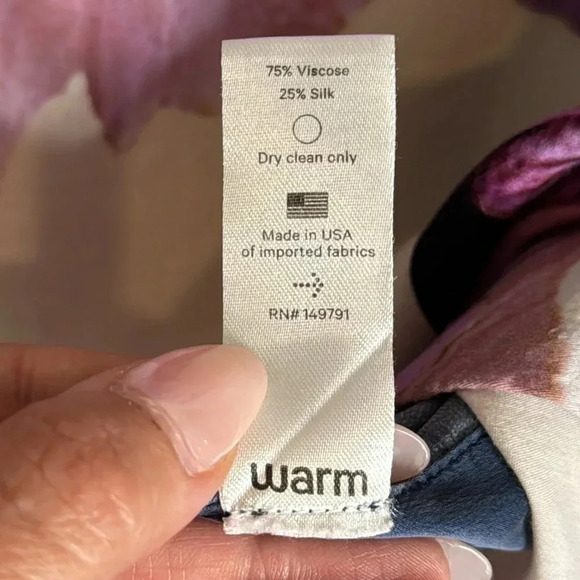 Warm Floral Silk Blend Blouse Size Large - Picture 3 of 7